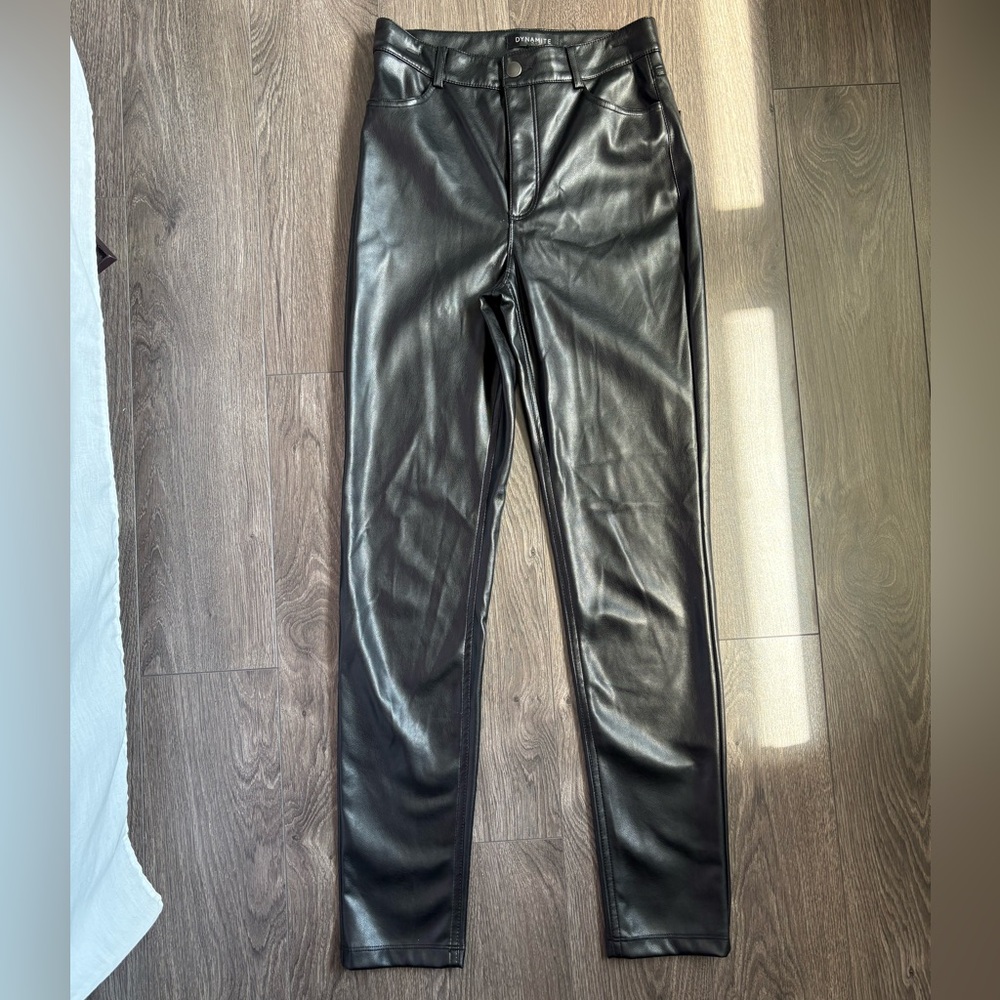 Black Faux Leather Pants